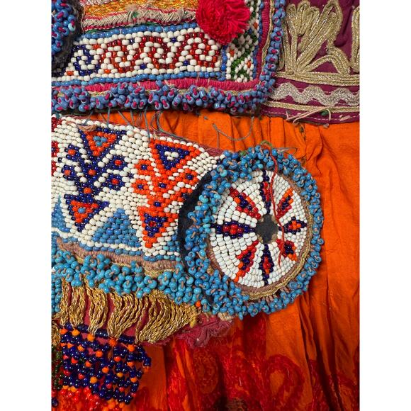 Vintage Handmade Beaded Embroidered Afghan Tribal Kuchi Dress - Picture 3 of 12